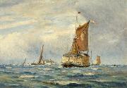 William Lionel Wyllie A Breezy Day on the Medway, Kent Sweden oil painting artist